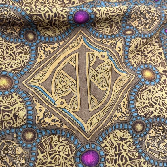 Nicole Miller Collection Baroque Print Silk Blend Strapless Chiffon Blouse 10 - Picture 2 of 7